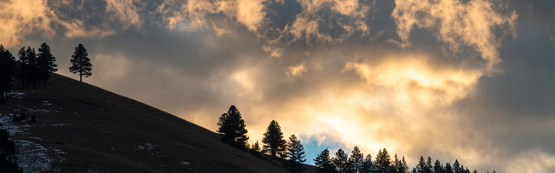 The sunrises behind Mount Sentinel